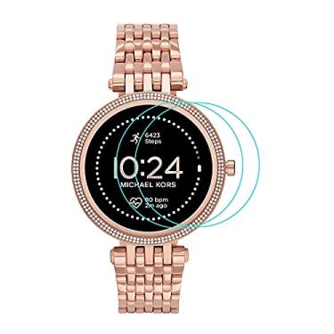 Imagem de Zshion Protetor de tela para Michael Kors Darci Gen 5E, película protetora de vidro temperado com dureza 9H, resistente a arranhões, antiimpressões digitais, transparente [2 unidades]