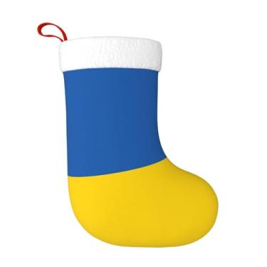 Imagem de SKKNT Bandeira da Ucrânia Pritn Meia de Natal 45 cm x 28 cm Decoração de Festa de Natal Presentes de Lareira para Família