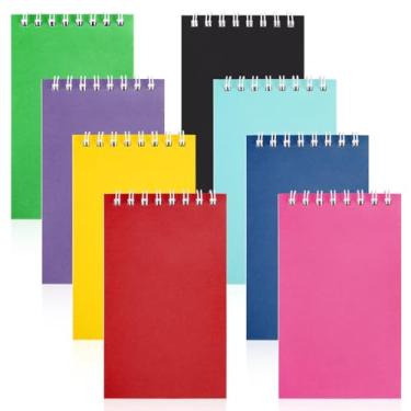 Imagem de Hooqict Pacote com 24 pequenos cadernos espirais de bolso, blocos de notas coloridos, blocos de notas para crianças, lembrancinhas de festa, escritório, material escolar para sala de aula, 10 x 6 cm