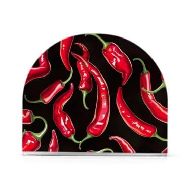 Imagem de Porta-guardanapos vermelhos de acrílico, porta-guardanapos para festa, porta-guardanapos de bar para jantar guardanapos de coquetel de papel