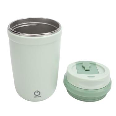 Imagem de Ymiko Caneca de café Com Agitação Automática 350ml de Aço Inoxidável USB Recarregável Copo de Mistura Magnética para café, chá, Leite Design à Prova d'água, Agitador Elétrico Conveniente para (Verde)