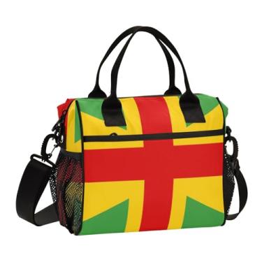 Imagem de ODAWA Lancheira infantil com bandeira jamaicana para creche reutilizável grande para crianças, meninas e meninos, lancheiras grandes