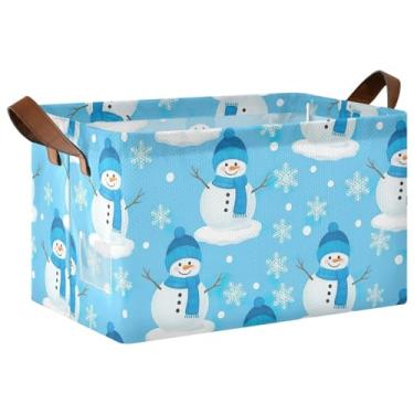 Imagem de Cesta dobrável para brinquedos de cachorro com alças, caixas de 43 x 29 x 25 cm para organização, bonecos de neve, organizador de toalha azul para armário, 1 pacote