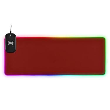Imagem de Mouse pad grande de LED estendido para jogos RGB Barn Red com 14 modos de iluminação, mousepads para teclado de computador com carregamento rápido sem fio Qi de 15 W 90 x 40 cm