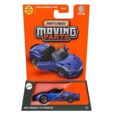 Imagem de Matchbox Moving Parts 2024 Porsche 718 Spyder RS [Azul] 31/50, veículo fundido em escala 1:64