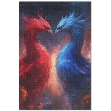 Imagem de Quebra-cabeças adultos com unicórnios roxos, cenário fantástico, 500 peças, ilustração, estampa animal, quebra-cabeças divertidos, bobos, 51 x 35 cm