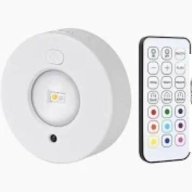 Imagem de Luminária LED RGB, 3 Peças, 7x3cm, com Controle Remoto, 12 Cores, Alimentação por Pilhas AAA, para Armário, Quarto, Cozinha