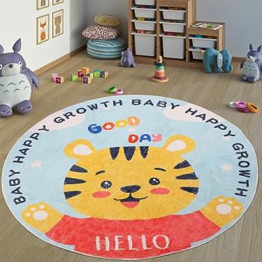 Imagem de Helthep ABC Tapete de berçário, ultramacio, ABC, para quarto de crianças, sala de jogos, antiderrapante, lavável para meninas e meninos (filhote de tigre adorável de 101,6 cm)