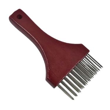 Imagem de predolo Amaciador de carne manual prático com pontas de aço inoxidável para carne de porco e frango, Vermelho