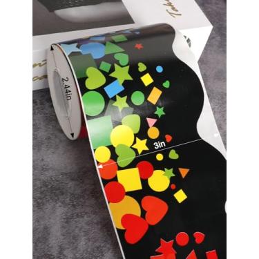 Imagem de Moldura de quadro de avisos com tema de recortes de papel escuro de 9,8 m, adequada para sala de aula escolar, quadro de avisos, decoração de parede e porta