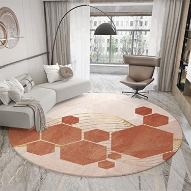 Imagem de Tapete redondo moderno abstrato tapete antiderrapante tapete de área redondo para quarto, sala de estar, estudo, tapete, D, diâmetro 160 cm/5,2 pés