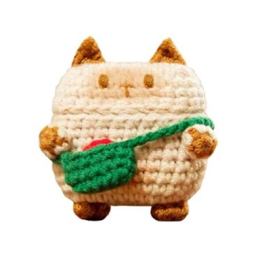 Imagem de Capa para AirPods Pro 3 (2025), linda mochila de tricô fofa, design de gato e filhote, compatível com AirPod Pro 3ª geração, capa de carregamento para meninas e meninos (gatinho)