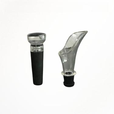 Imagem de Kit Abridor Elétrico de Vinho Automático a Pilha AA | Saca Rolhas com Cortador, Tampa e Bico Dosador (BICO DOSADOR + TAMPA VEDANTE)