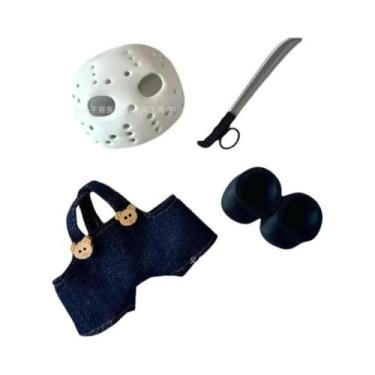 Imagem de Boneco Labubu De Vinil De 17cm Com Máscara De Terror DIY, Conjunto De 