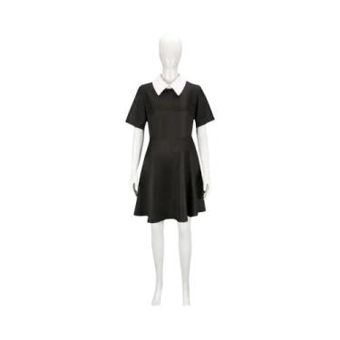 Imagem de Vestido Gótico Sem Mangas Preto Da Wednesday Addams Para Crianças, Fan