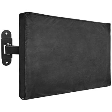 Imagem de BAHULA Capa de TV externa à prova de intempéries para TV de 22 a 65 polegadas, protetores de tela de TV à prova d'água e à prova de poeira com bolso de controle remoto para LED externo, LCD, TVs de