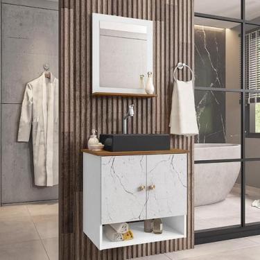 Imagem de Gabinete Banheiro Deli Cuba Torino Prt Torneira DL08 Val ABS - Loja Do