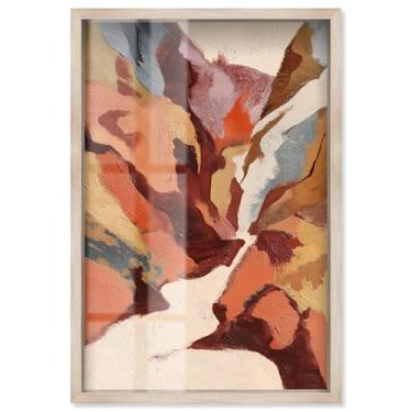 Imagem de Warmth of the Earth I Shadowbox Print Boho Brown Wall Art por Art Remedy, moldura loira, 43 x 63 cm