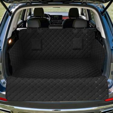 Imagem de Forro de carga SUV para cães, capa impermeável para animais de estimação, tapete de assento de cachorro para SUVs Sedans Vans com protetor de aba, antiderrapante, tamanho grande ajuste universal