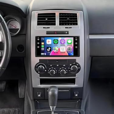 Imagem de Rádio estéreo automotivo Double Din atualizado para Dodge Charger 2008 2009 2010 GPS Navi Head Unit 17.8 cm, tela sensível ao toque, Android 14, compatível com Carplay sem fio Android Auto-/FM/SWC