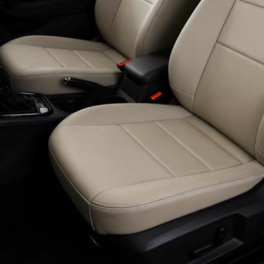 Imagem de Yunnergo Capa de assento de motorista e passageiro Capas de assento de couro inferiores compatíveis com 250 350 450 550 (compatível com série F) XL XLT STX FX4 2002-2007