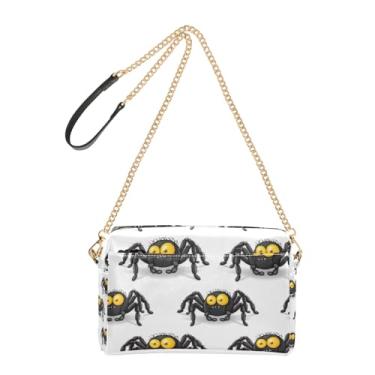 Imagem de Joitme Bolsa feminina transversal, bolsa para celular, animais fofos, desenhos animados, engraçados, de couro PU, bolsa de ombro com alça de corrente