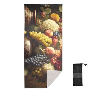 Imagem de Joitme Toalha de banho infantil clássica de frutas escuras, 78 x 188 cm, toalhas finas de secagem rápida para piscina de praia, toalhas de verão