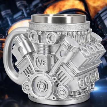 Imagem de Caneca masculina legal para motor - Presentes de aniversário exclusivos para entusiastas de carros, material de meia de Natal incomum, aniversário surpresa para o dia dos namorados para ele, presente