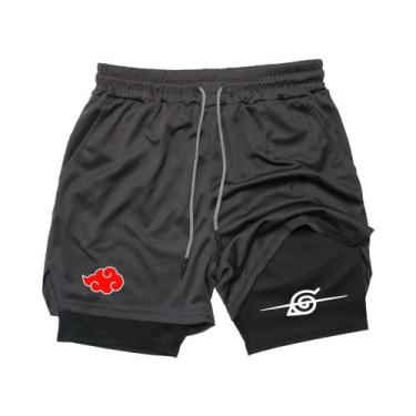 Imagem de Shorts De Treino Masculinos De Secagem Rápida Com Dupla Camada, Calças