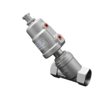 Imagem de 1 válvula de ângulo de atuador pneumático de aço inoxidável DN25 16 bar para vapor, gasóleo, normalmente fechado (NORMA OPEN_DUBLE ACTING)