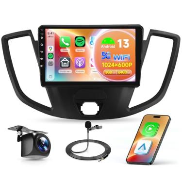 Imagem de KYNNT [2G + 64G] Estéreo de rádio automotivo para Ford Transit 2013 2014 2015 2016 2017 2018 2019, sem fio, CarPlay Android Auto, 22.9 cm 2.5D Touchscreen, GPS 5GWiFi, câmera de backup FM RDS