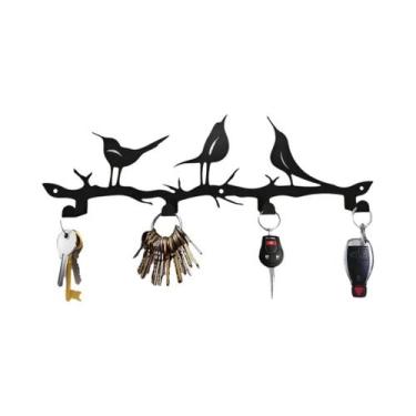 Imagem de Suporte De Chaves De Metal Rústico Em Forma De Pássaro, Organizador Qu