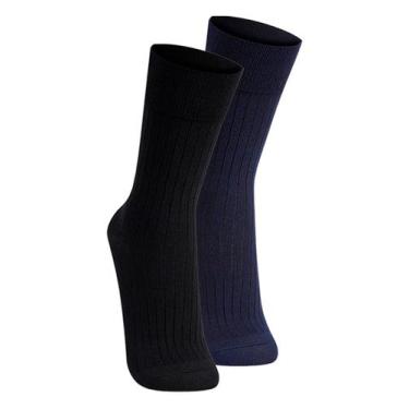 Imagem de Kit com 2 Pares de Meias Social Lupo 1795-004 Colorido, Preto