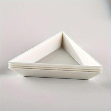 Imagem de 10 peças, placa triangular, classificação, triângulo, placa de contas soltas, ferramenta de unhas, faça você mesmo, placa de exibição de joias (prata-alumínio)