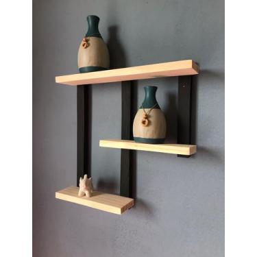Imagem de kit com 2 Nicho decorativo 3 prateleira , suporte para vasos , porta r