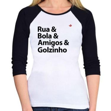 Imagem de Baby Look Raglan Rua & Bola & Amigos & Golzinho Manga 3/4 - Foca na Mo