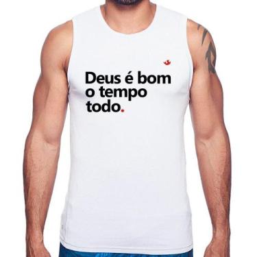 Imagem de Regata Deus é bom o tempo todo - Foca na Moda, Branco, P