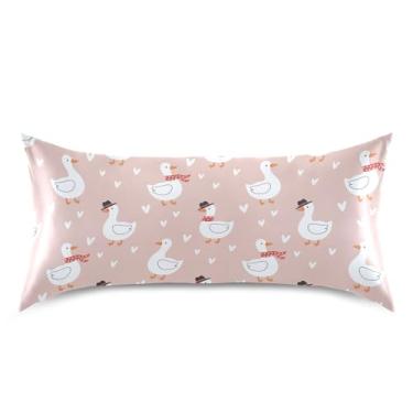 Imagem de Wassud Fronha de cetim Cool Geese para cabelo e pele fronhas de seda lisa king size respiráveis com fecho de envelope