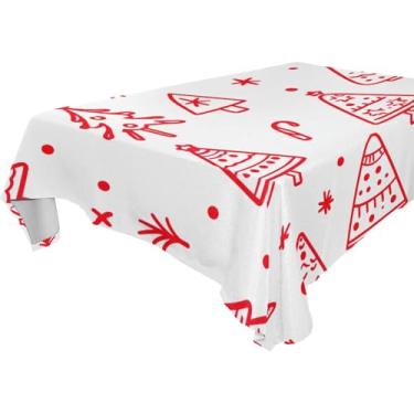 Imagem de Blueangle Toalha de mesa de árvore de Natal – Toalha de mesa retangular de poliéster impermeável e resistente a manchas para ambientes internos e externos, 152 x 304 cm (217)