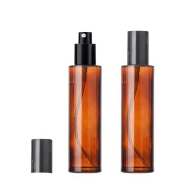 Imagem de ASTRQLE 2 frascos de spray de vidro âmbar de 100 ml, 3 frascos de spray de vidro âmbar recarregáveis, recipientes de cosméticos para viagem, aromaterapia, maquiagem, cuidados com a pele