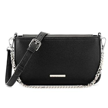 Imagem de Goinsound Bolsa tiracolo pequena conversível feminina de couro vegano com alça superior com alça ajustável, Preto 1, Small