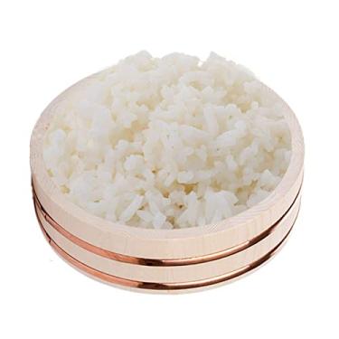 Imagem de Tigela de resfriamento de arroz de sushi Hangiri Oke - Kit essencial de servir sushi com raquete de arroz e tapetes para preparação perfeita de sushi em casa ou restaurante