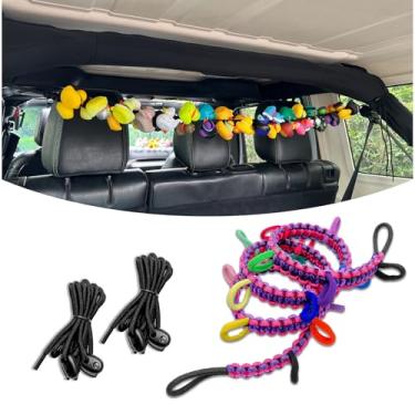 Imagem de Suporte de patos de borracha para jipe, suporte de pato paracord para Jeep Wrangler YJ TJ JK JL JT, pode conter 34 patos de borracha, preto/rosa
