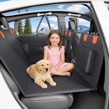 Imagem de Capa de assento de caminhão de cachorro para banco traseiro, rede de cachorro de fundo rígido para carro, extensor de cama para animais de estimação para 2-4 cães grandes com tecido impermeável de