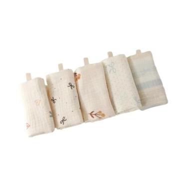 Imagem de Toalhas De Algodão Absorventes Para Bebês Em 6 Camadas, 5 Peças, Panos