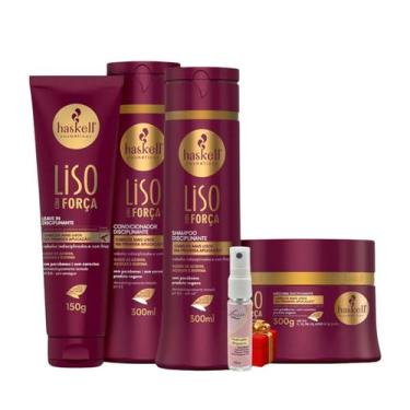 Imagem de Kit Haskell Liso com Força 300ml 4 Itens Completo + Presente Lourre 15