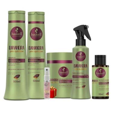 Imagem de Kit Haskell Bananeira 500ml 5 Itens Completo + Presente Lourre 15ml