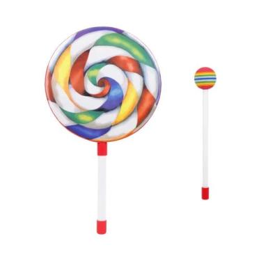 Imagem de Tambor Infantil De 8 Polegadas Com Bastão De Percussão Instrumento Edu