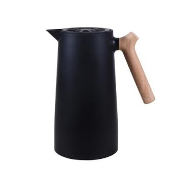 Imagem de Garrafa Térmica Café Cha 1l Cabo Madeira Abu Dhabi Preto - HAUSKRAFT, 