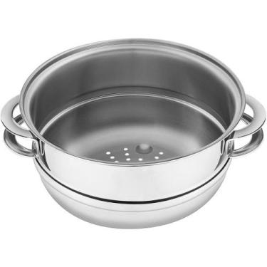 Imagem de Cozi Vapore Tramontina Solar Aço Inox Fundo Triplo 20cm